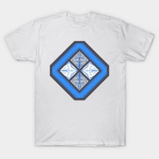 Cerulean Flowers, Sky-Blue Frames T-Shirt